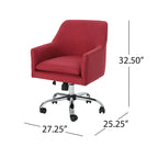 Chaise de bureau de style Mid-Century Modern en tissu (avec piètement chromé)