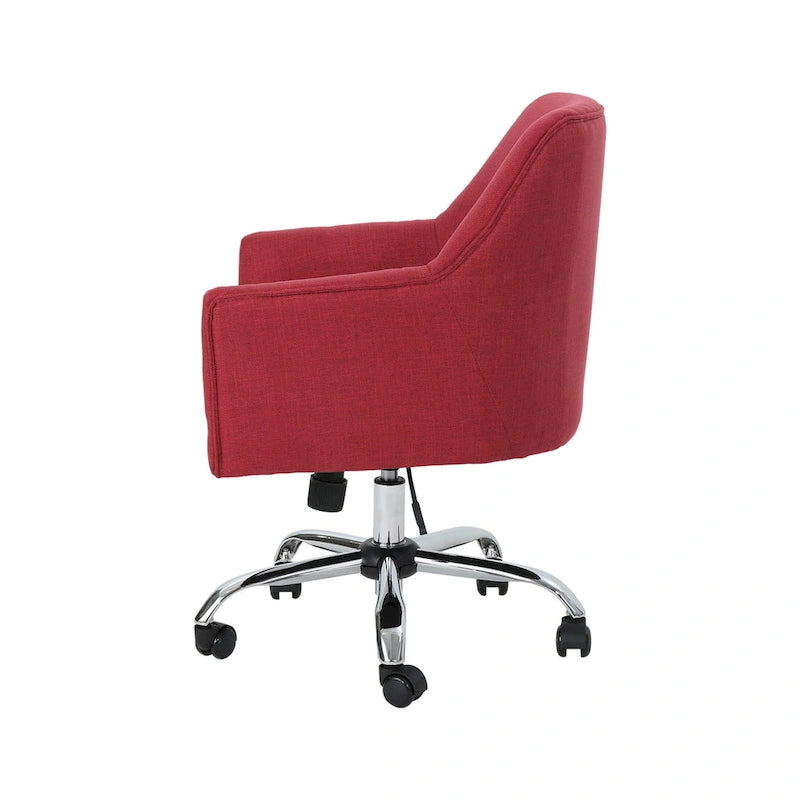 Chaise de bureau de style Mid-Century Modern en tissu (avec piètement chromé)