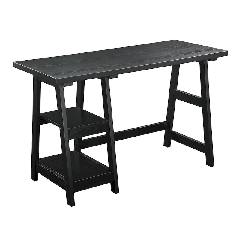 Bureau tréteau avec étagères