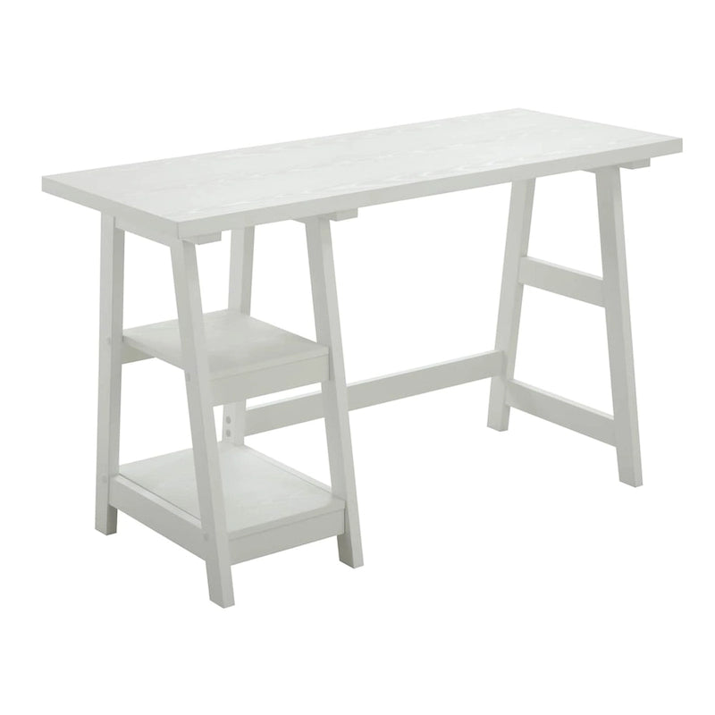 Bureau tréteau avec étagères