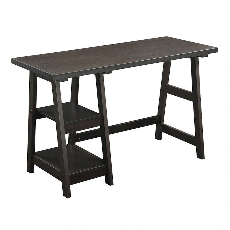 Bureau tréteau avec étagères