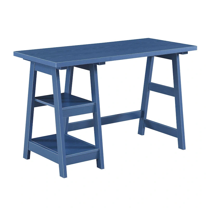 Bureau tréteau avec étagères