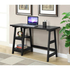 Bureau tréteau avec étagères