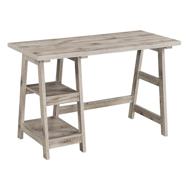 Bureau tréteau avec étagères