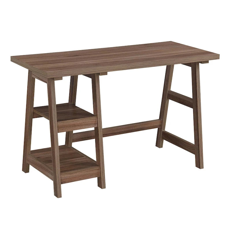 Bureau tréteau avec étagères