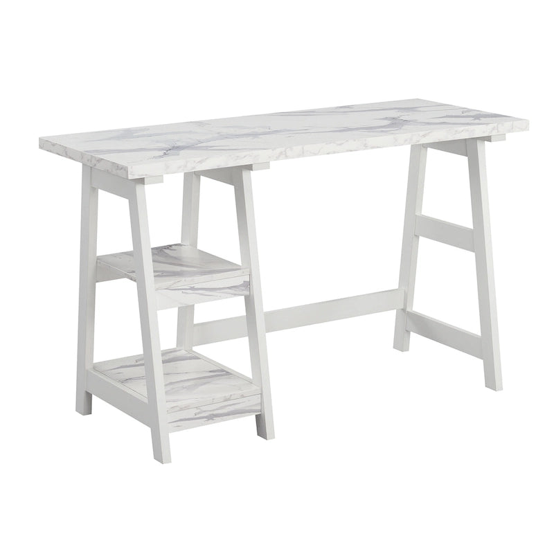 Bureau tréteau avec étagères