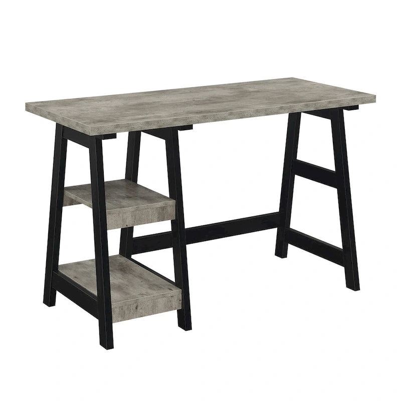 Bureau tréteau avec étagères