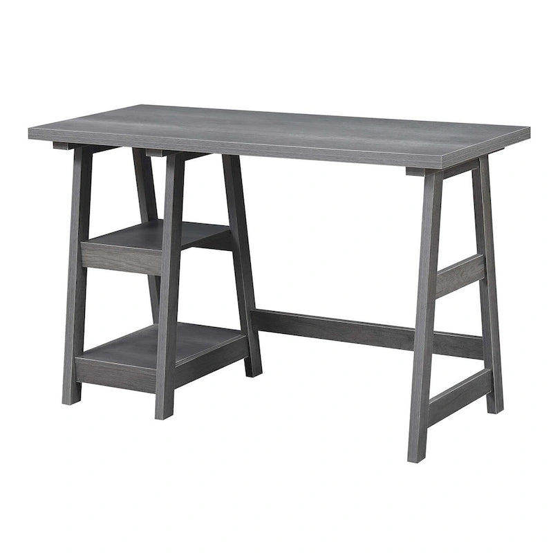 Bureau tréteau avec étagères