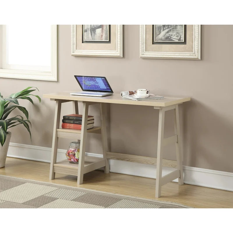 Bureau tréteau avec étagères