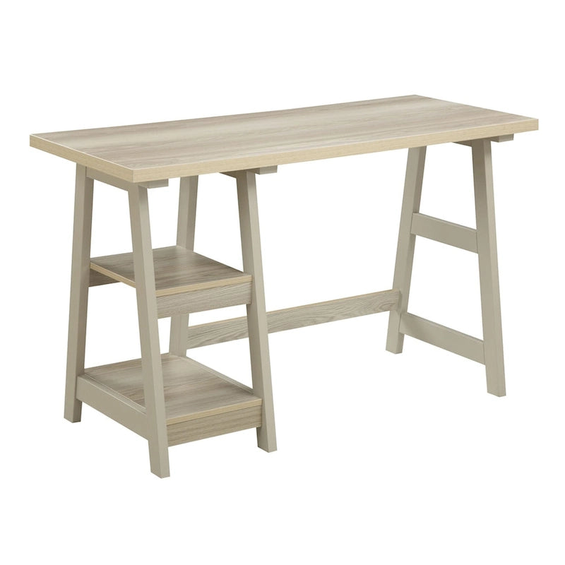 Bureau tréteau avec étagères