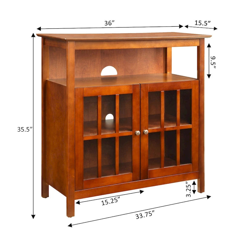 Meuble TV Highboy de 40 po avec armoires de rangement
