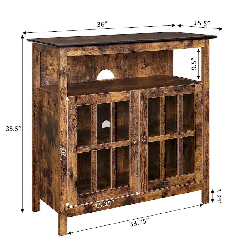 Meuble TV Highboy de 40 po avec armoires de rangement