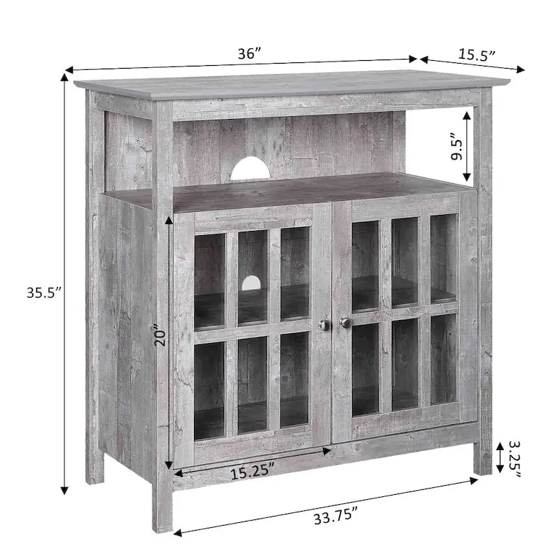 Meuble TV Highboy de 40 po avec armoires de rangement