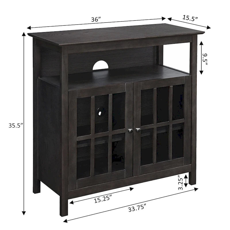Meuble TV Highboy de 40 po avec armoires de rangement