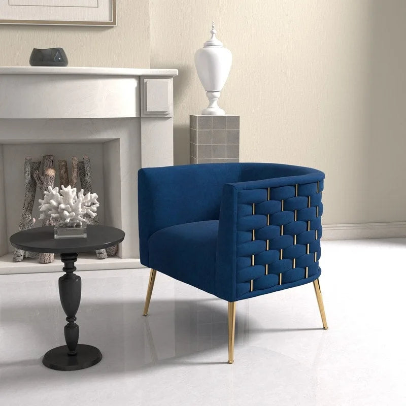 Fauteuil d'appoint rond en velours de style Mid-Century pour le salon