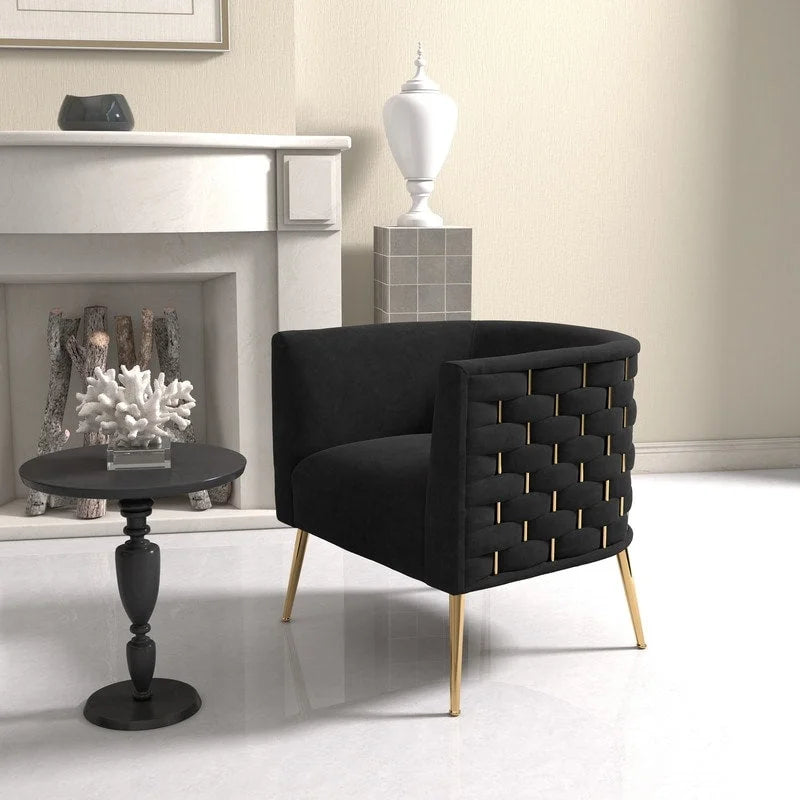 Fauteuil d'appoint rond en velours de style Mid-Century pour le salon