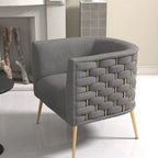 Fauteuil d'appoint rond en velours de style Mid-Century pour le salon