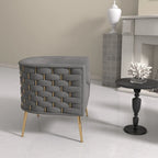 Fauteuil d'appoint rond en velours de style Mid-Century pour le salon