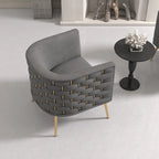 Fauteuil d'appoint rond en velours de style Mid-Century pour le salon