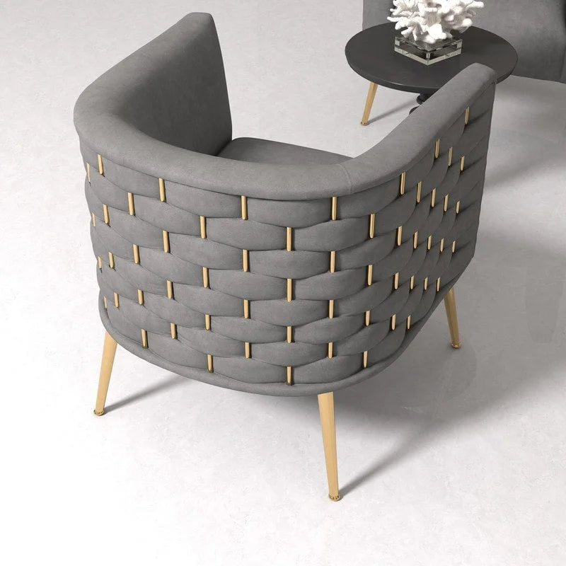 Fauteuil d'appoint rond en velours de style Mid-Century pour le salon