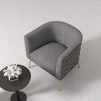 Fauteuil d'appoint rond en velours de style Mid-Century pour le salon