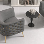 Fauteuil d'appoint rond en velours de style Mid-Century pour le salon