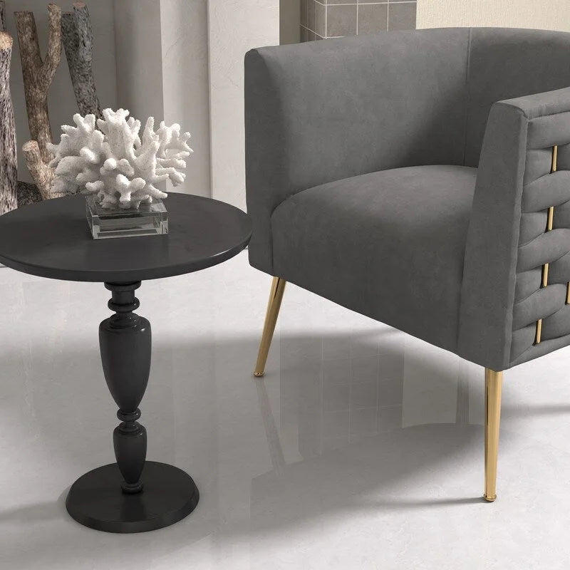Fauteuil d'appoint rond en velours de style Mid-Century pour le salon