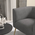 Fauteuil d'appoint rond en velours de style Mid-Century pour le salon