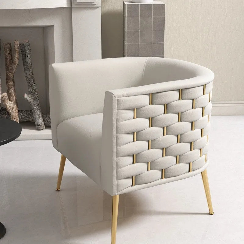 Fauteuil d'appoint rond en velours de style Mid-Century pour le salon