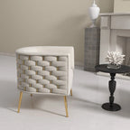 Fauteuil d'appoint rond en velours de style Mid-Century pour le salon