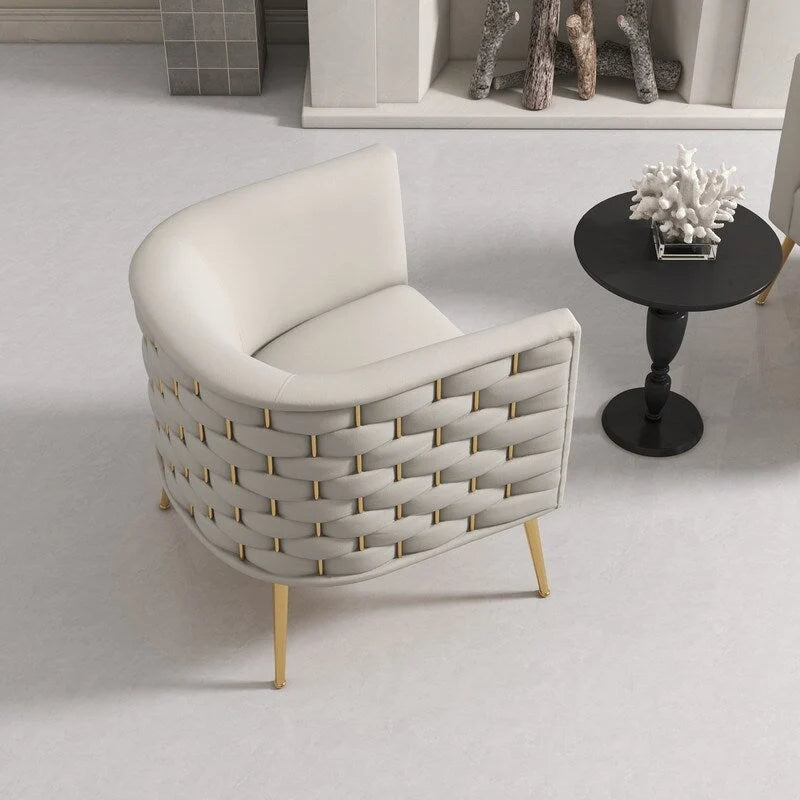 Fauteuil d'appoint rond en velours de style Mid-Century pour le salon
