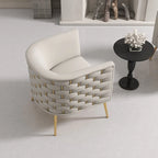 Fauteuil d'appoint rond en velours de style Mid-Century pour le salon