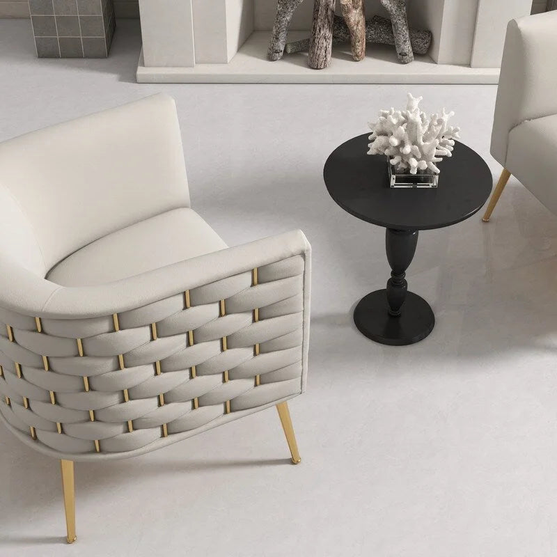 Fauteuil d'appoint rond en velours de style Mid-Century pour le salon