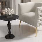 Fauteuil d'appoint rond en velours de style Mid-Century pour le salon