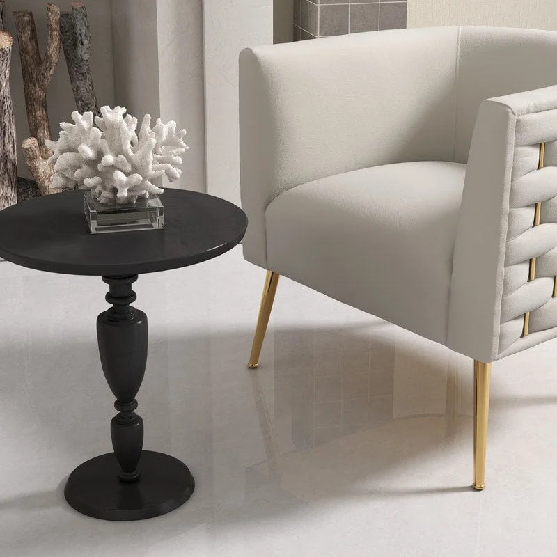 Fauteuil d'appoint rond en velours de style Mid-Century pour le salon