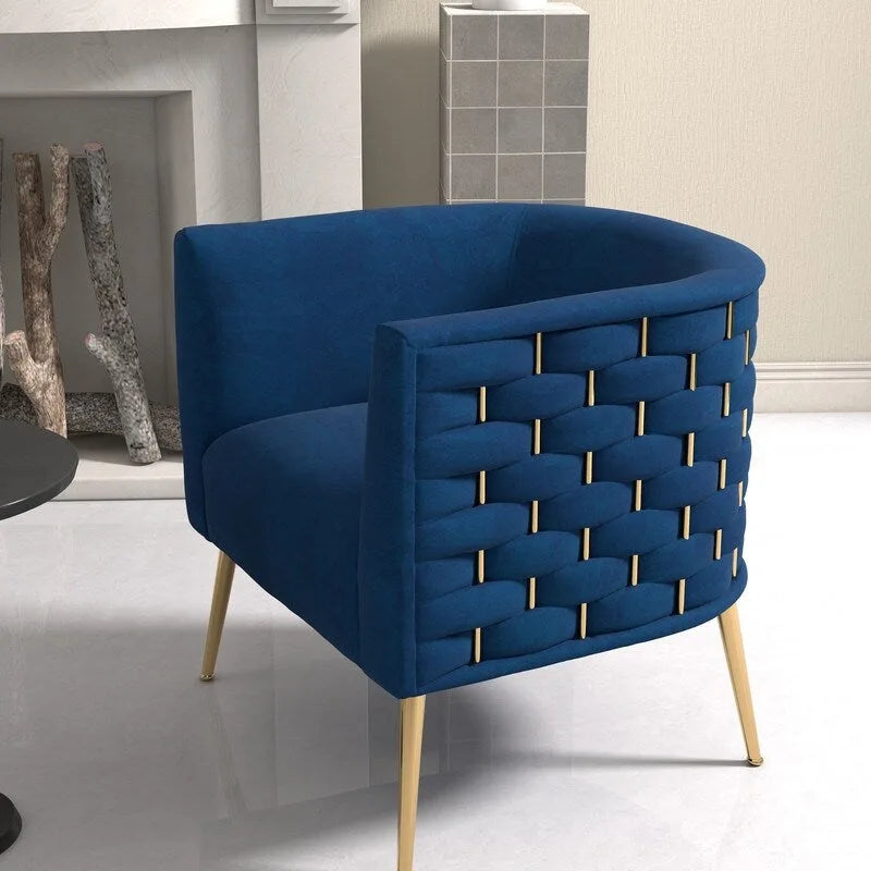 Fauteuil d'appoint rond en velours de style Mid-Century pour le salon