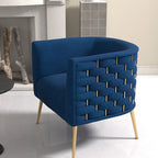 Fauteuil d'appoint rond en velours de style Mid-Century pour le salon