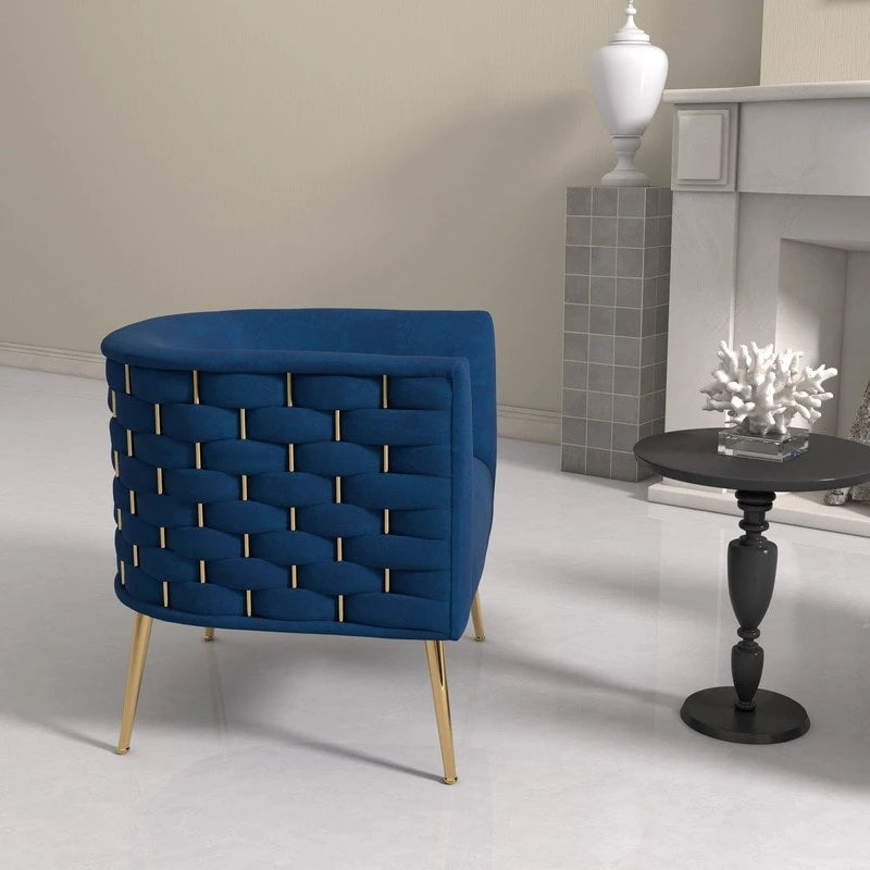 Fauteuil d'appoint rond en velours de style Mid-Century pour le salon