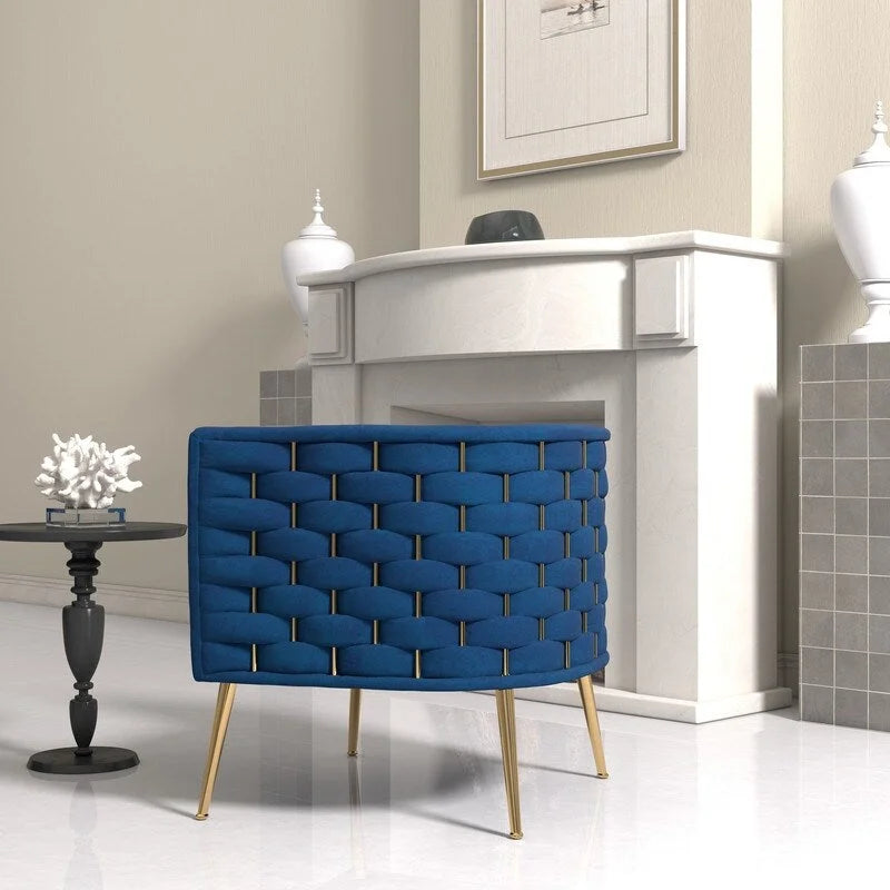 Fauteuil d'appoint rond en velours de style Mid-Century pour le salon