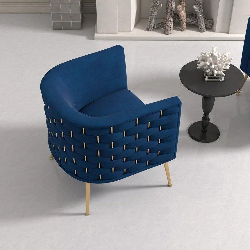 Fauteuil d'appoint rond en velours de style Mid-Century pour le salon
