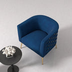 Fauteuil d'appoint rond en velours de style Mid-Century pour le salon