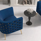Fauteuil d'appoint rond en velours de style Mid-Century pour le salon