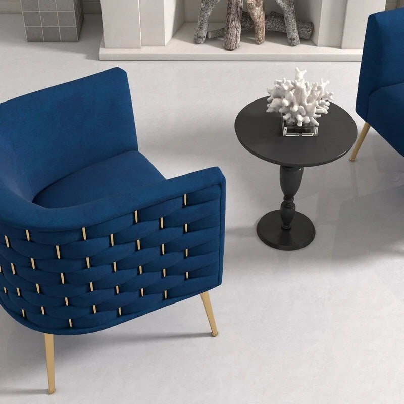 Fauteuil d'appoint rond en velours de style Mid-Century pour le salon