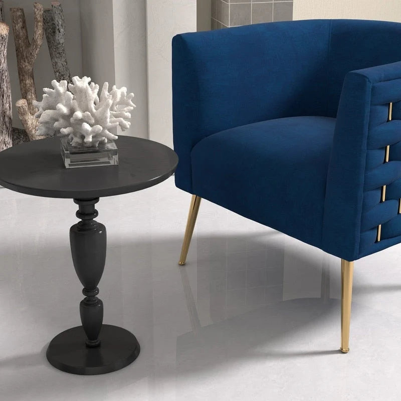 Fauteuil d'appoint rond en velours de style Mid-Century pour le salon