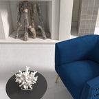 Fauteuil d'appoint rond en velours de style Mid-Century pour le salon