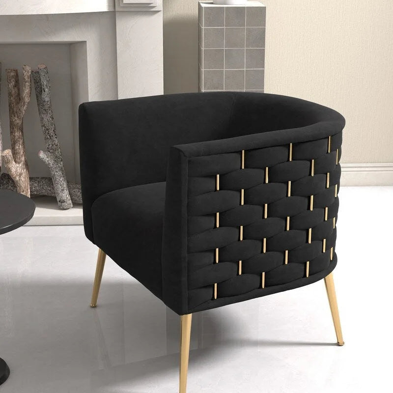 Fauteuil d'appoint rond en velours de style Mid-Century pour le salon