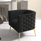 Fauteuil d'appoint rond en velours de style Mid-Century pour le salon