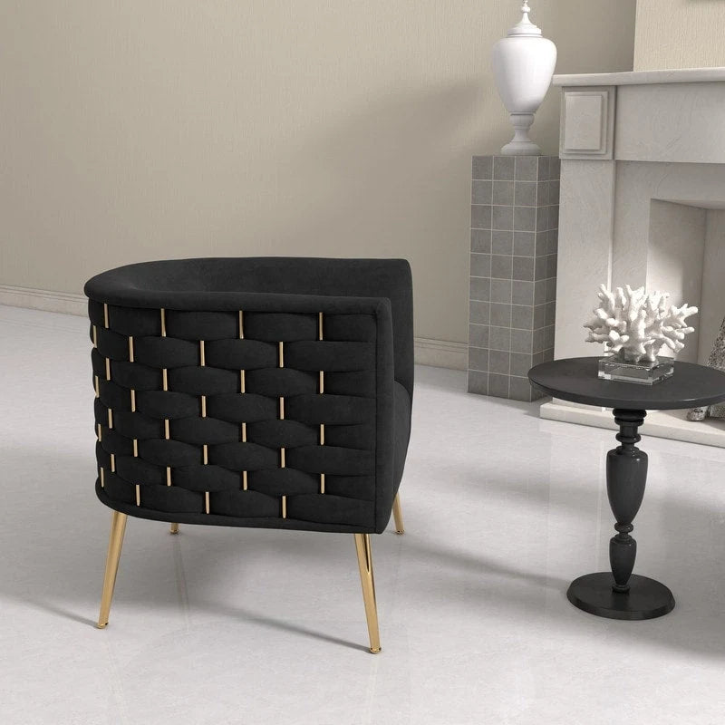 Fauteuil d'appoint rond en velours de style Mid-Century pour le salon