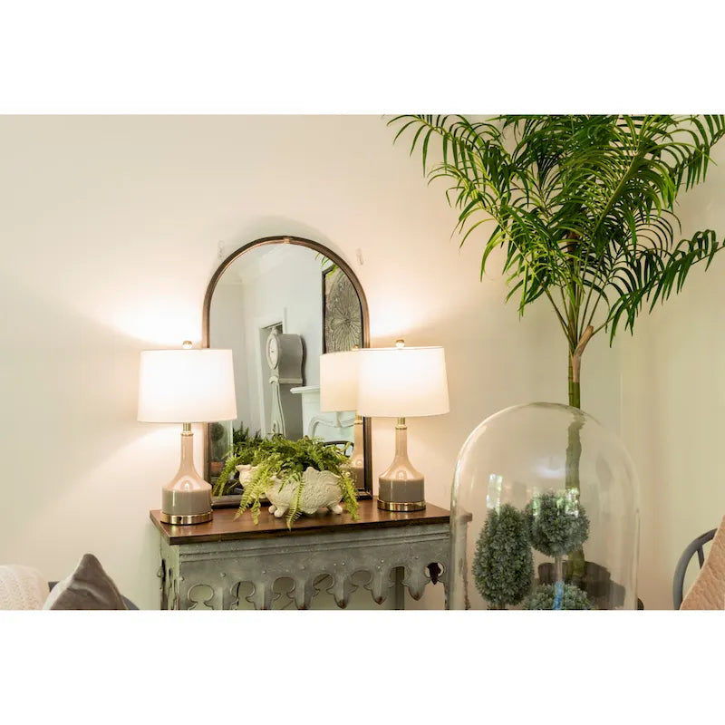 Zinc-Finished Metal and Wood Scalloped Edge Sofa Table