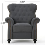 Fauteuil inclinable en tissu capitonné avec accents rivetées